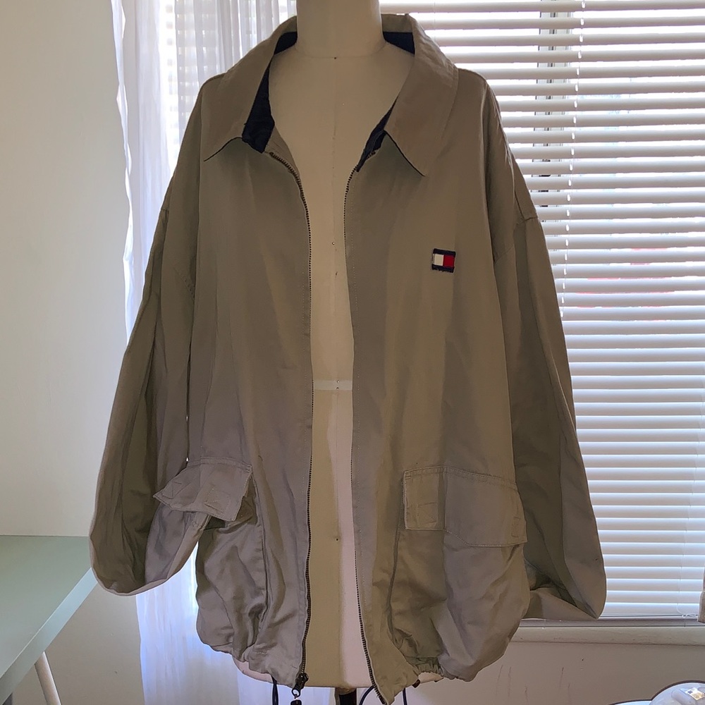 Vintage Tommy Hilfiger Men's Khaki Zip Jacket